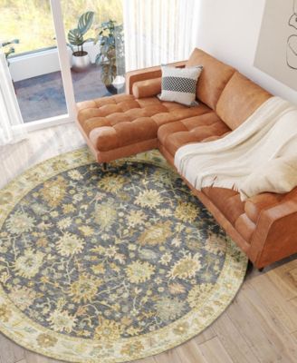 Hatay Washable HY2 8'x8' Round Area Rug