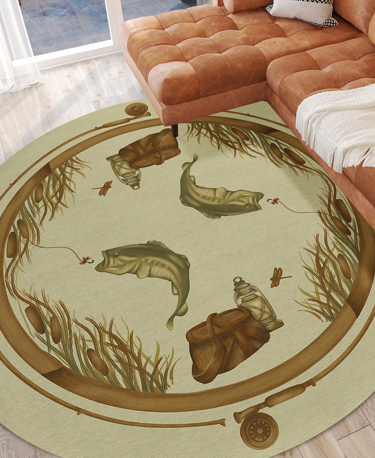 Dalyn Excursion Ex5 8'x8' Round Area Rug In Beige