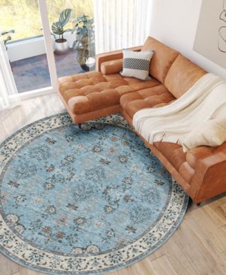 Hatay Washable HY9 8'x8' Round Area Rug