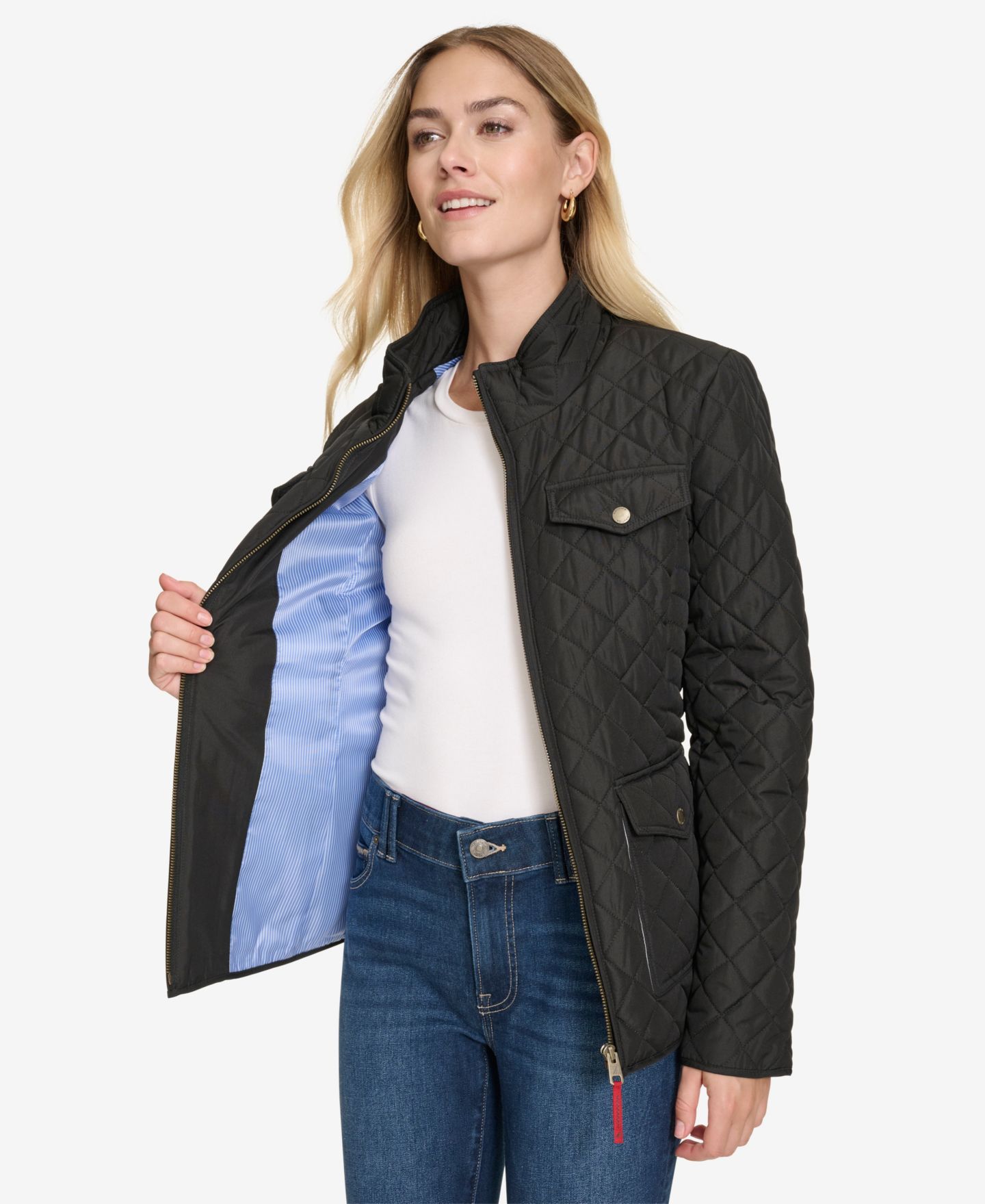Женская куртка Nautica Jeans Nautica Solid Quilted, цвет: Чёрный — фото 4