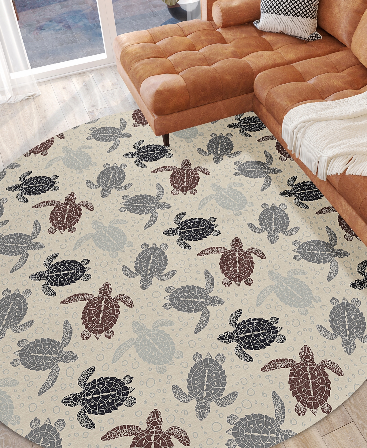 Dalyn Seabreeze Sz13 8'x8' Round Area Rug In Beige