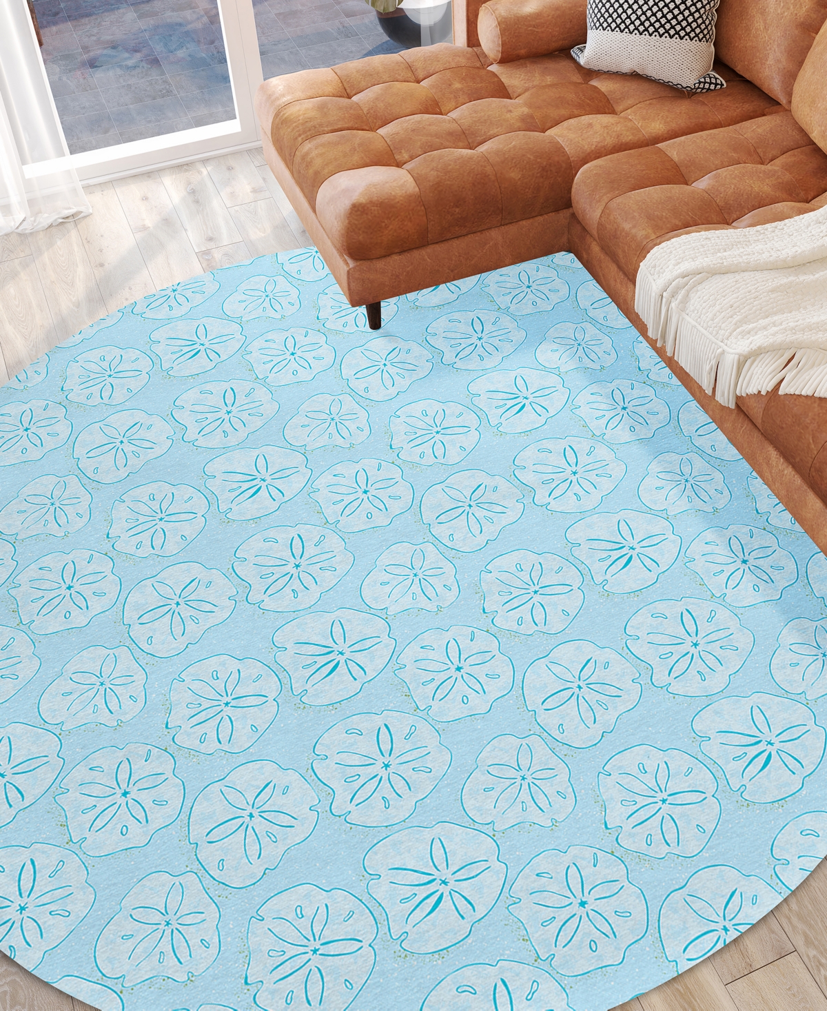 Dalyn Seabreeze Sz10 8'x8' Round Area Rug In Mist