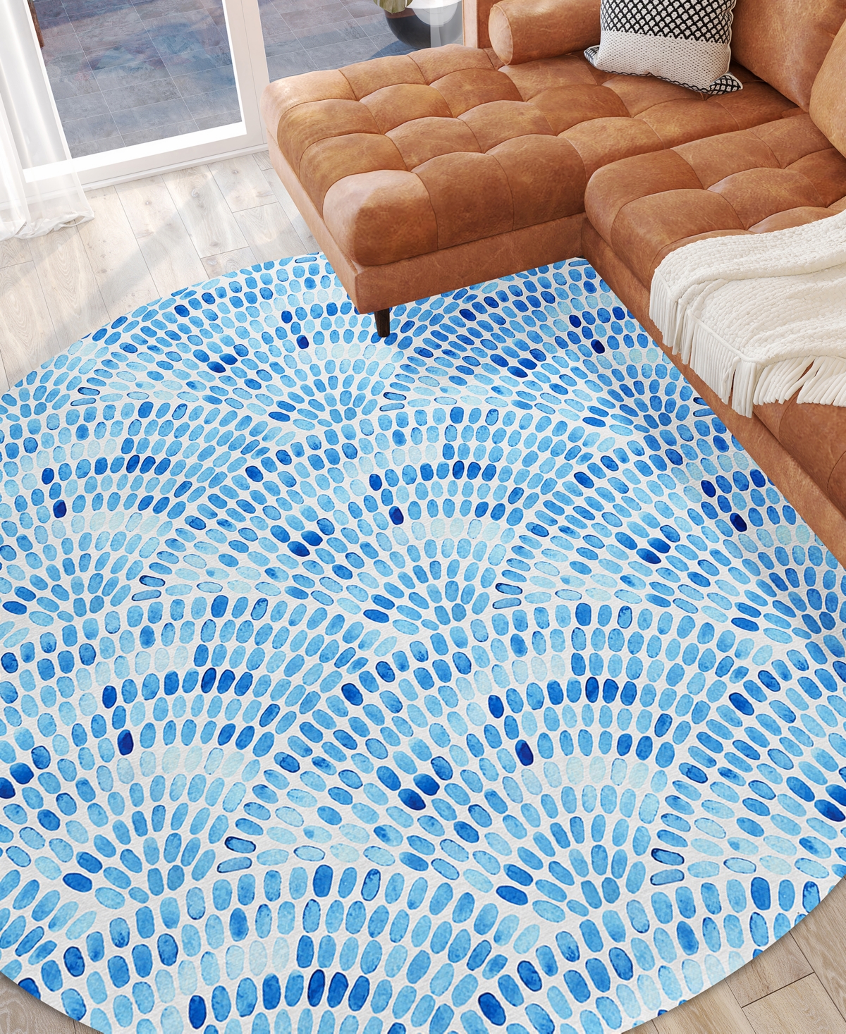 Dalyn Seabreeze Sz7 8'x8' Round Area Rug In Indigo