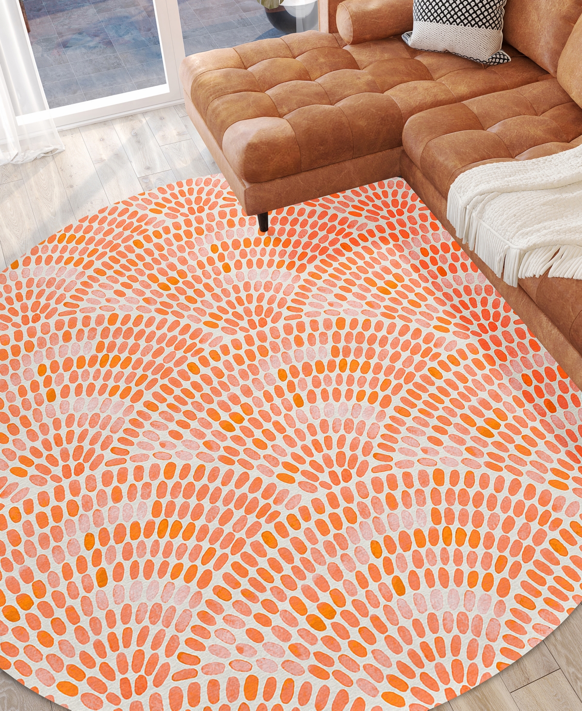 Dalyn Seabreeze Sz7 8'x8' Round Area Rug In Salmon