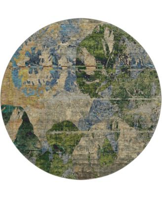 Trevi Washable TV15 8'x8' Round Area Rug