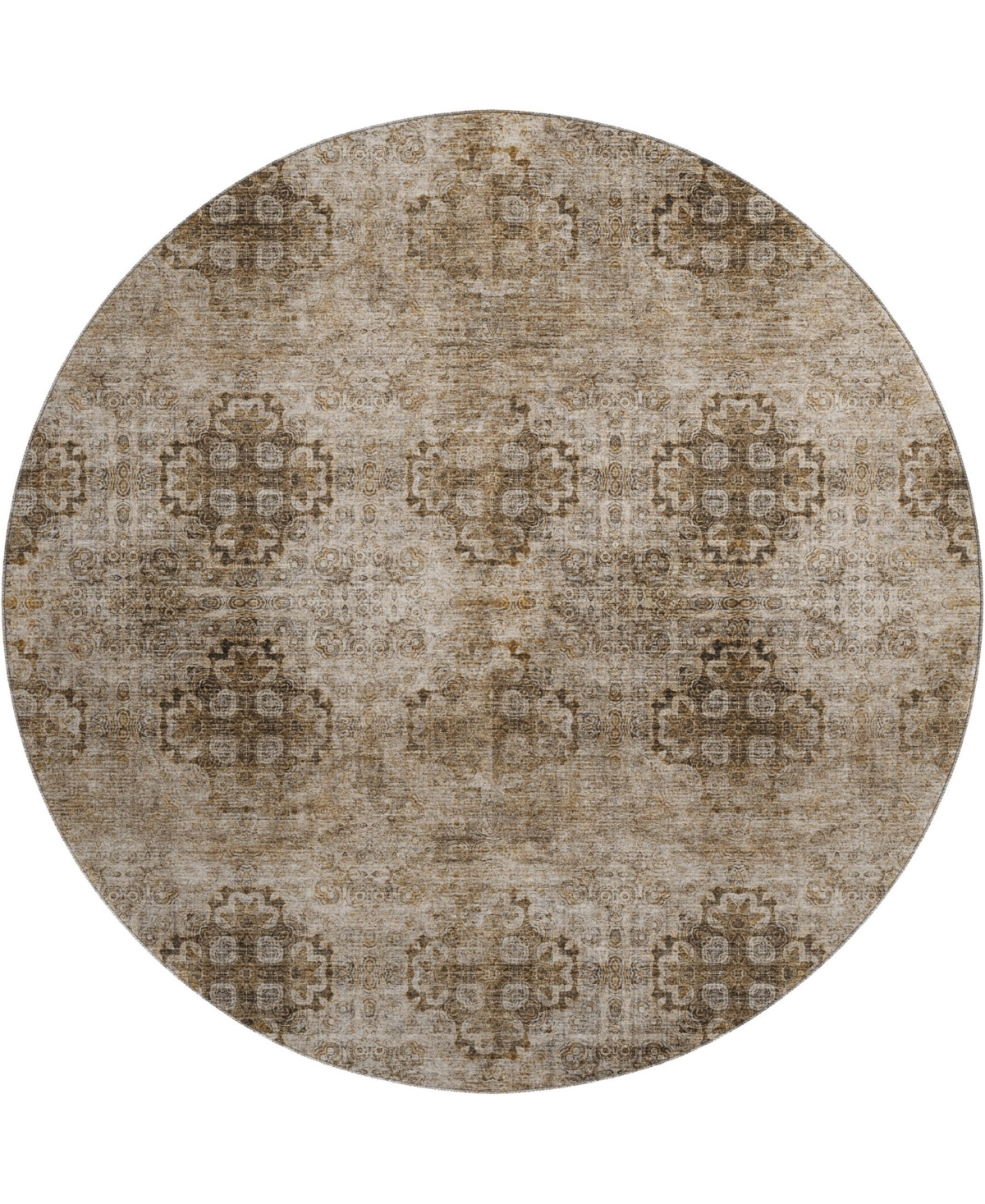 Dalyn Trevi Washable Tv16 8'x8' Round Area Rug In Taupe