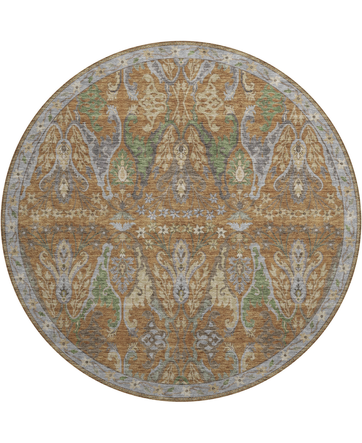 Dalyn Hatay Washable Hy6 8'x8' Round Area Rug In Copper