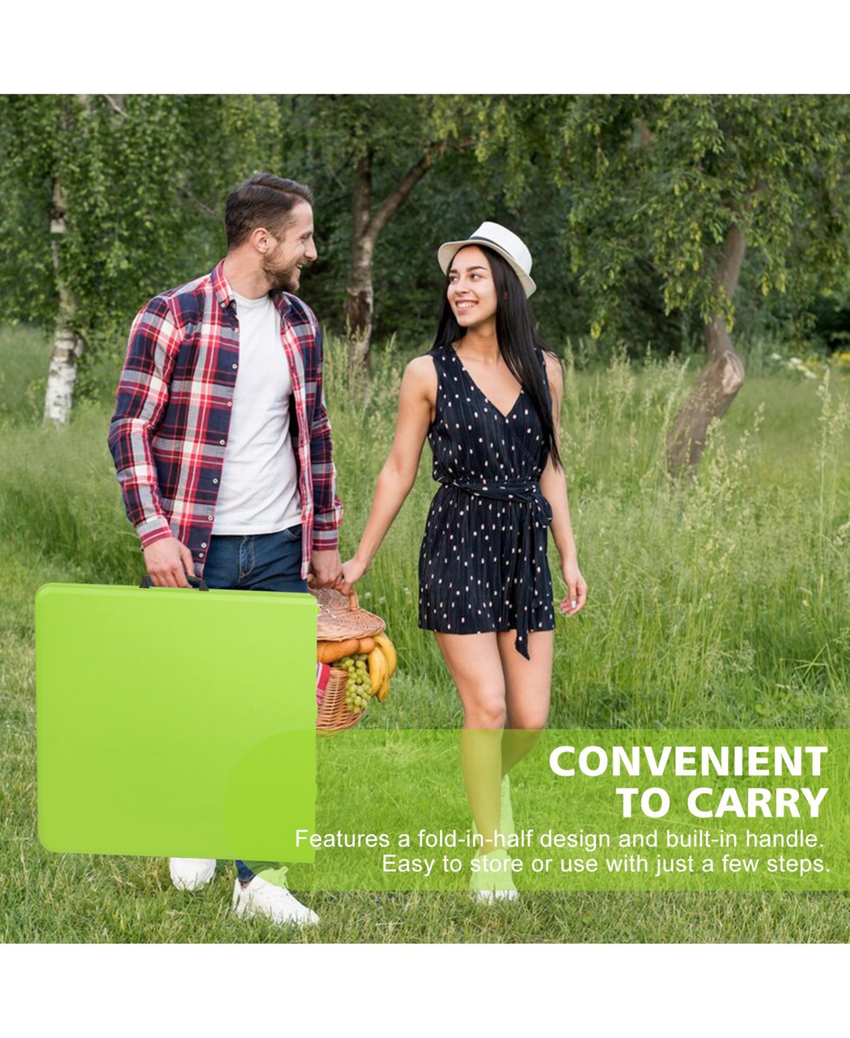 Slickblue 4ft Portable Folding Table for Indoor and Outdoor Use, Lightweight and Easy to Store