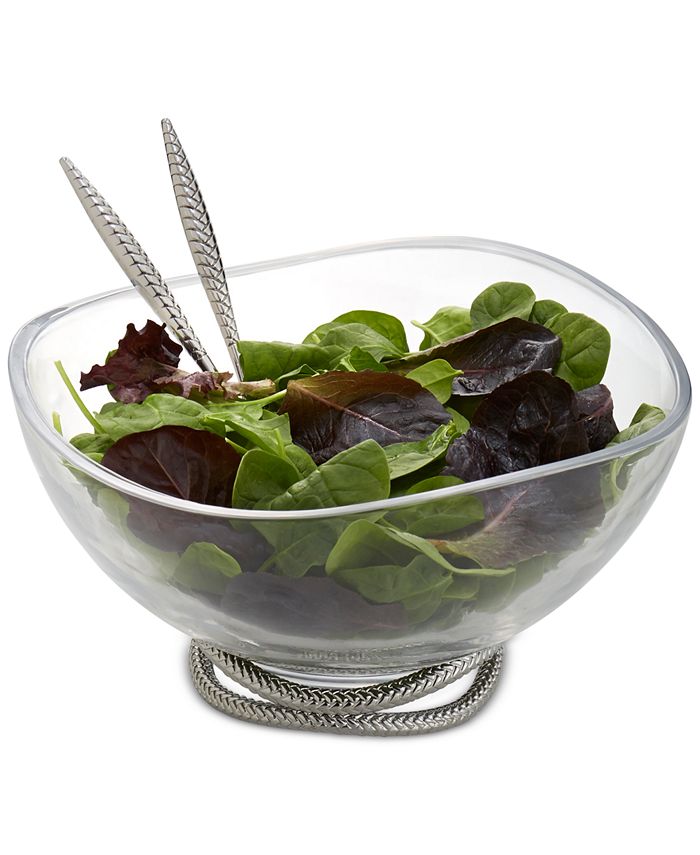 Nambé Braid Glass Salad Bowl & Servers Macy's