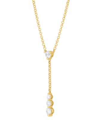 Lab Grown Diamond 17" Lariat Necklace (1/2 ct. t.w.) in 14k Gold-Plated Sterling Silver
