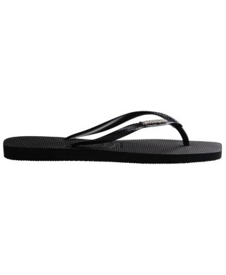 Women's Slim Square Logo Metallic Sandals