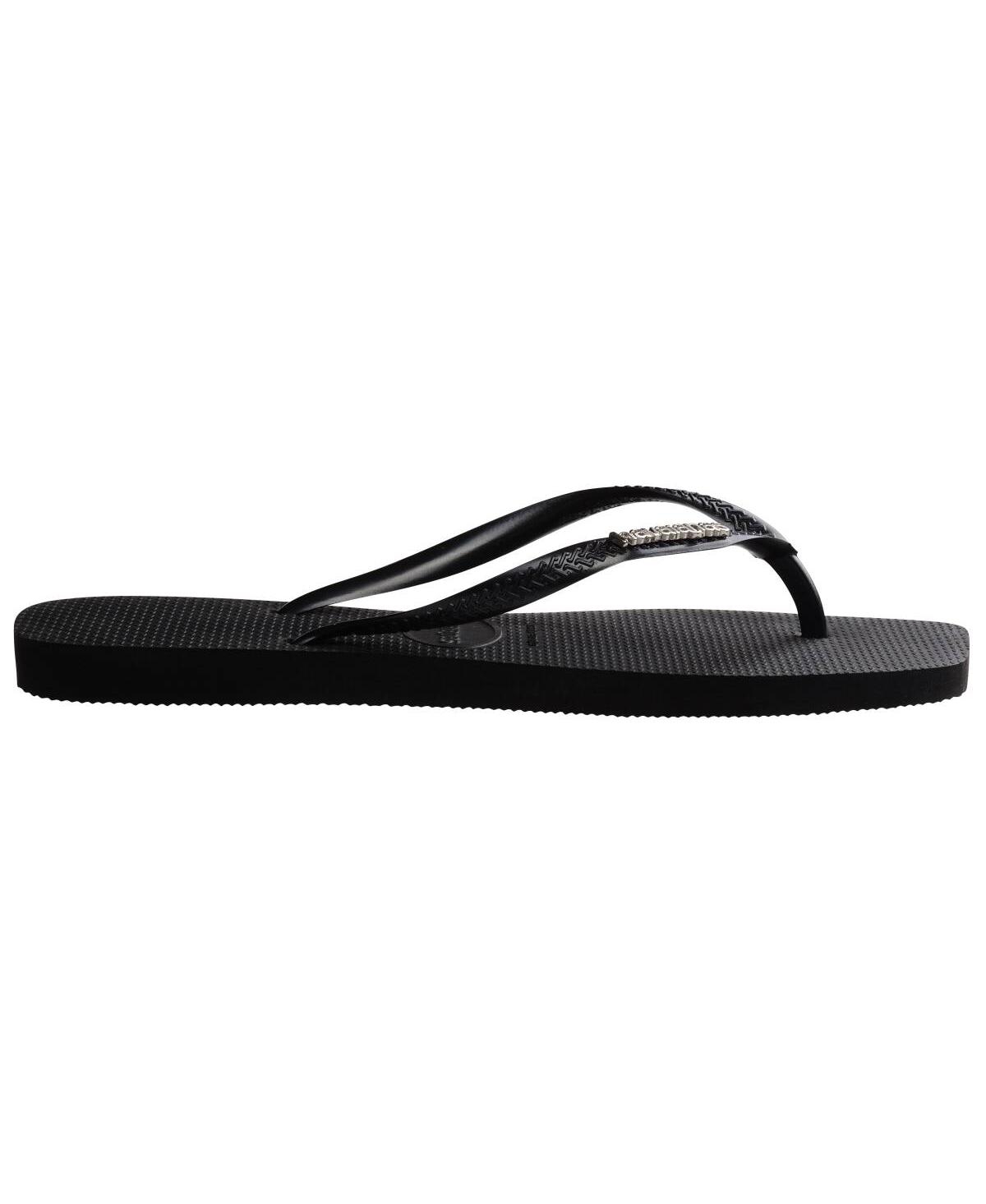 HAVAIANAS WOMEN'S SLIM SQUARE LOGO METALLIC SANDALS 