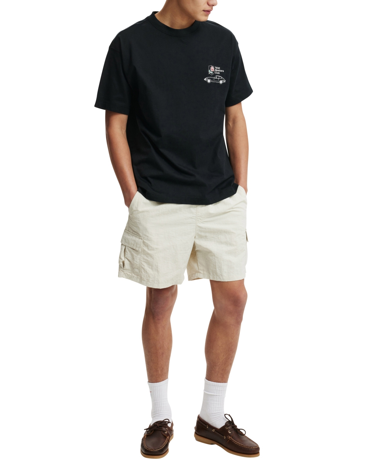 Cotton On Men's Box Fit Graphic T-Shirt -Members Club White