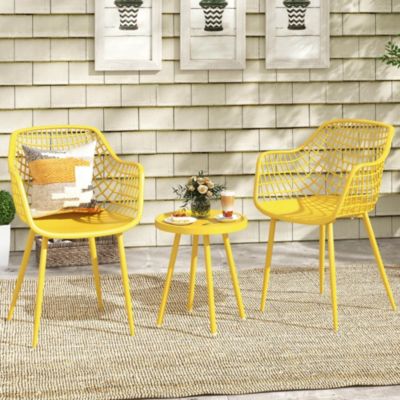 3-Piece All-Weather Patio Bistro Set with Heavy-Duty Table and Two Chairs