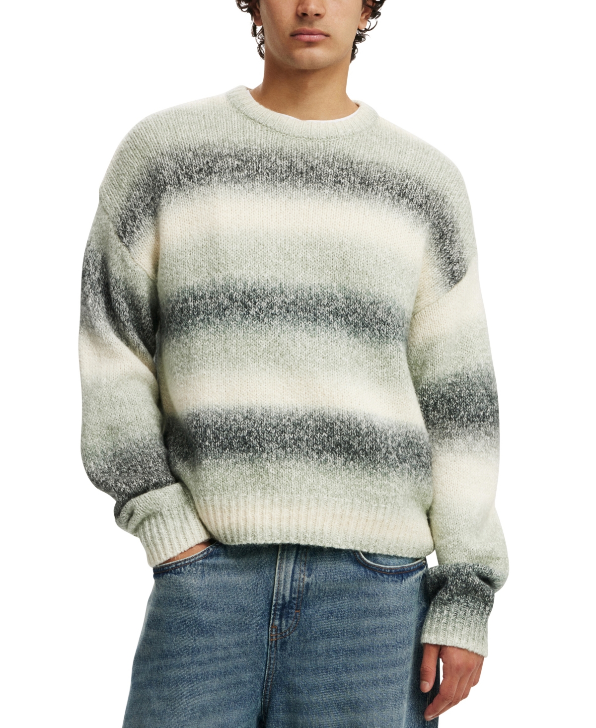 COTTON ON MEN'S OMBRE CREW KNIT SWEATER 