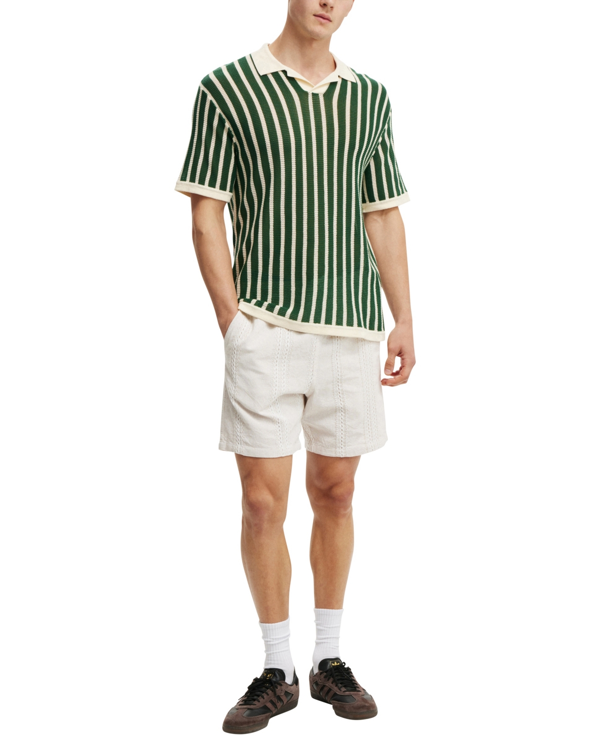 Shop Cotton On Men's Elevated Easy Short In Natural Vertical Weave