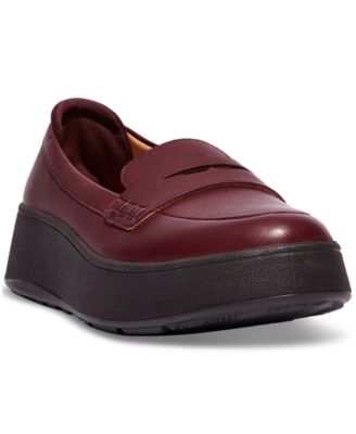 Women's F-Mode Leather Flatform Loafer Flats
