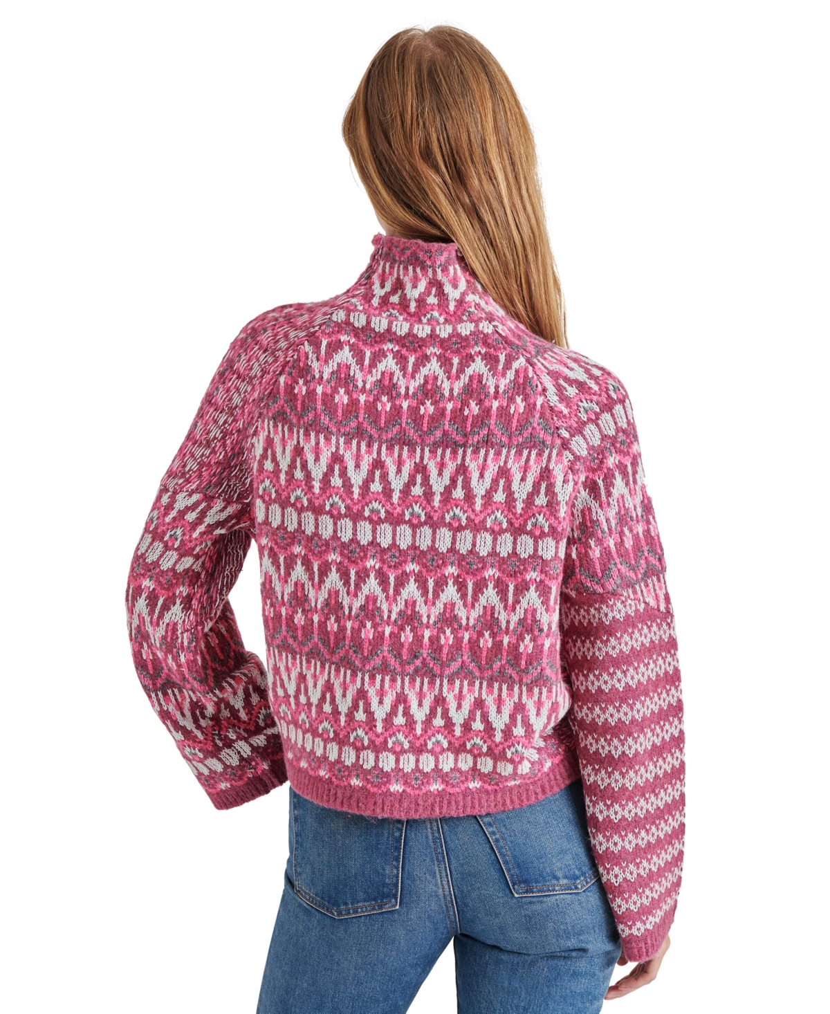 Steve Madden Women's Indie Fair Isle Mock-Neck Sweater