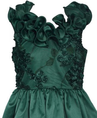 Bonnie Jean Big Girls Embroidered Bodice and Dipped Back with Oversized Bow  Dress - Macy's