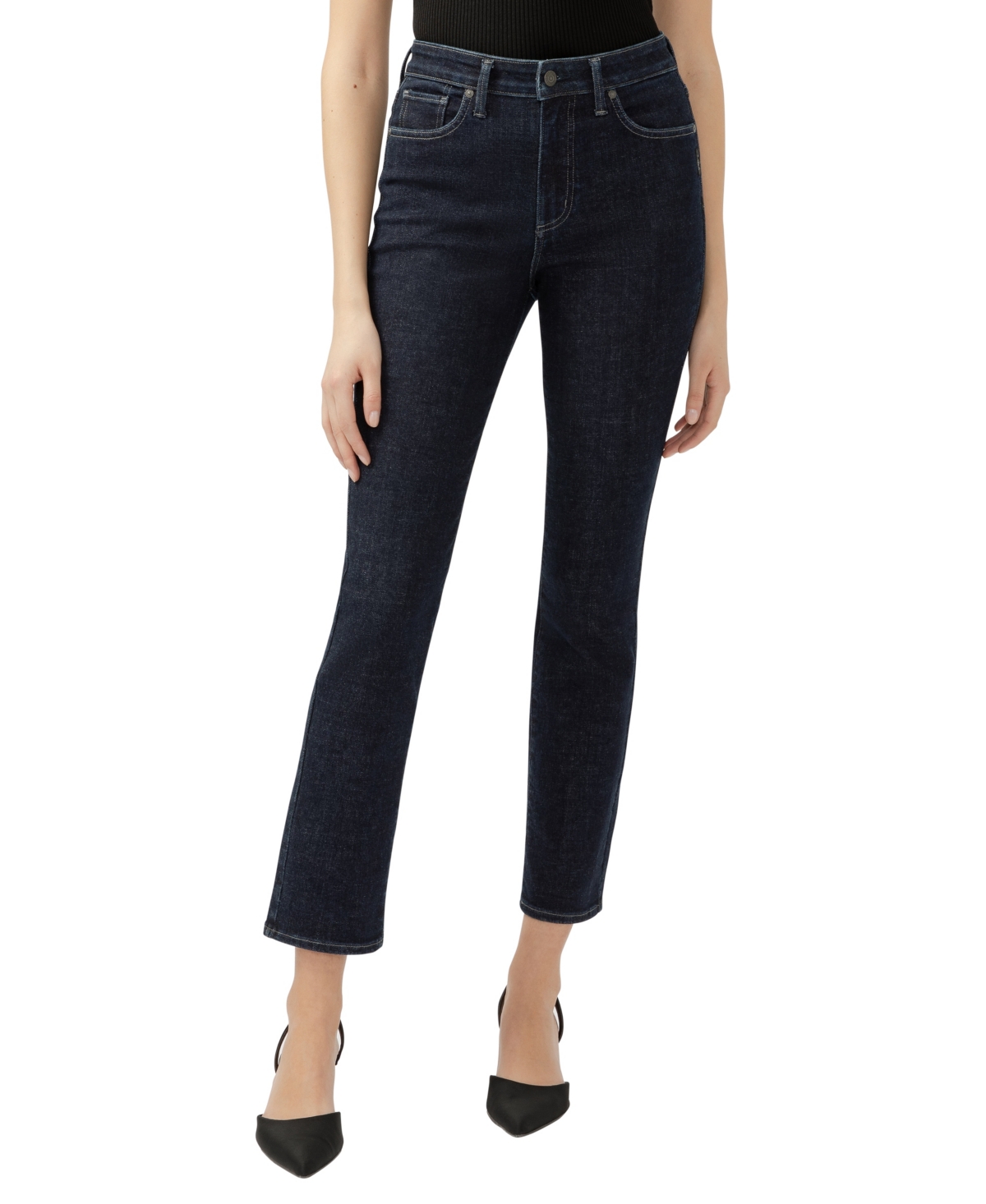 Shop Silver Jeans Co. Women's Isbister High Rise Straight Leg Jeans In Indigo