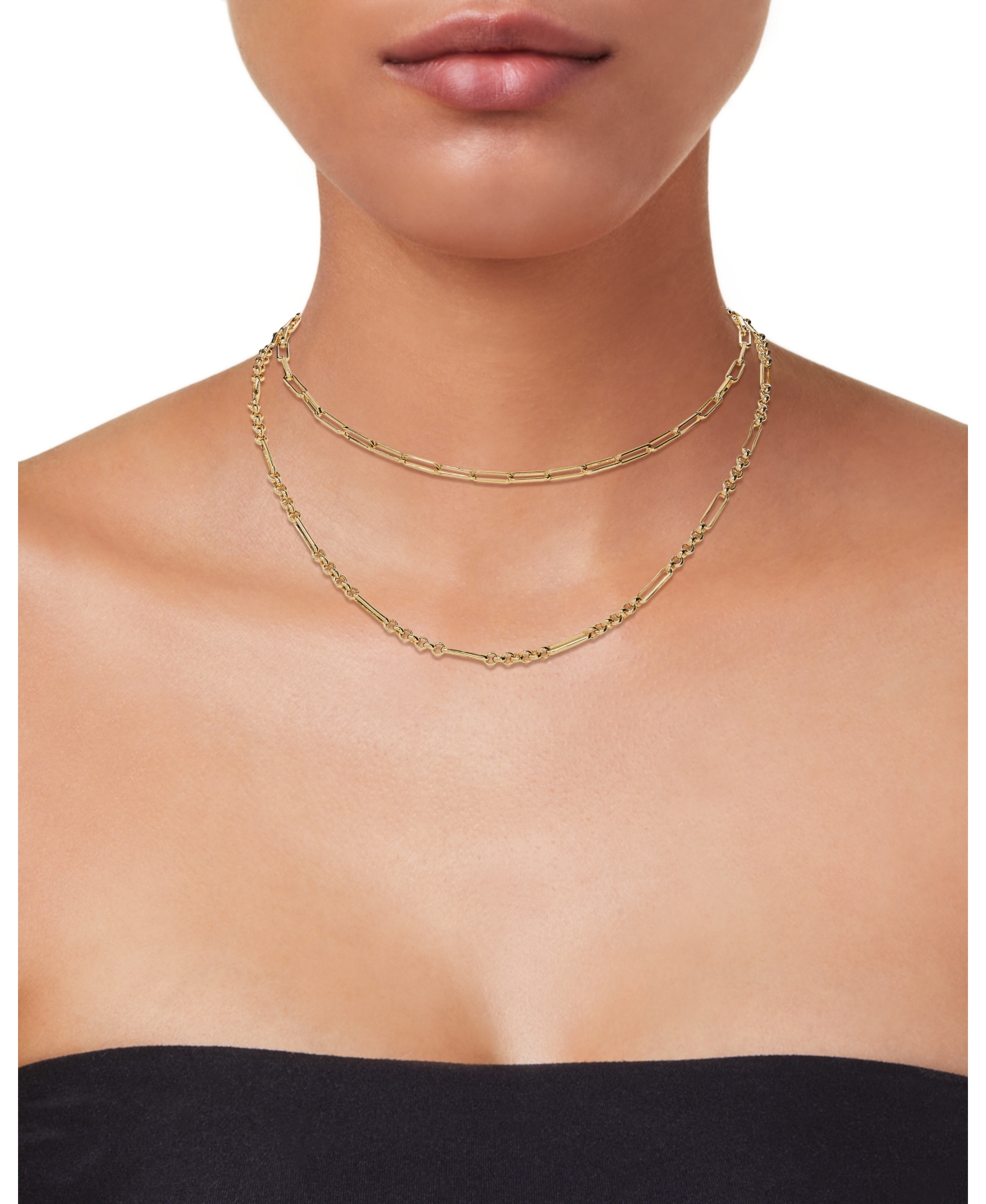 And Now This Silver, Gold Double Plated Brass Layered Necklace