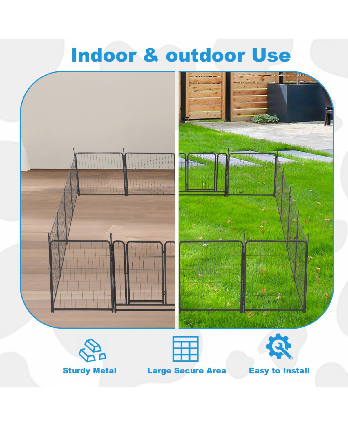 Slickblue 16-Panel Outdoor Dog Playpen for Yard and Camping, 31.6