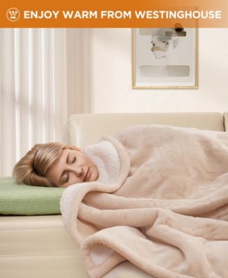 Heated Flannel and Sherpa Blanket, Queen