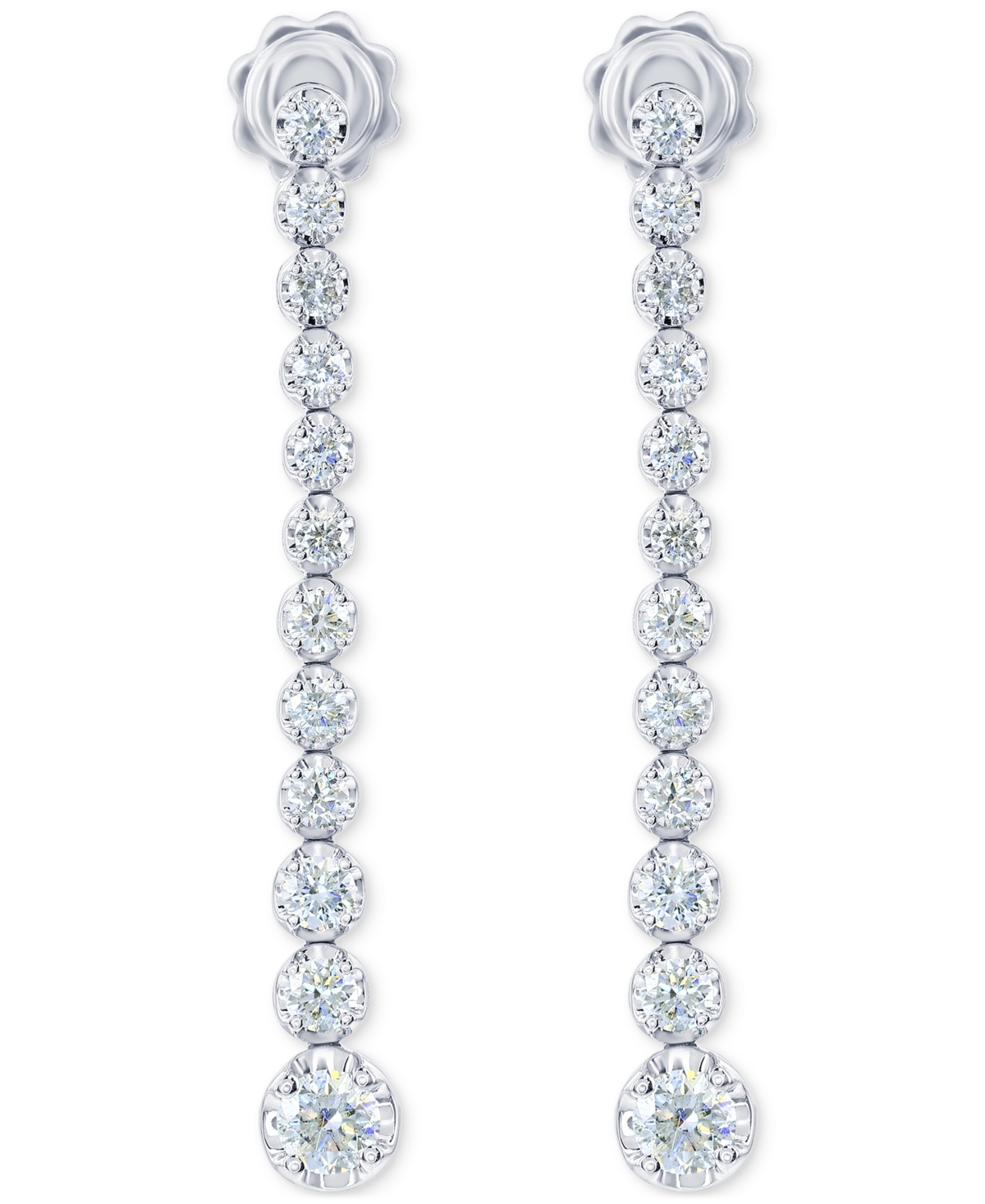 Diamond Graduated Linear Drop Earrings (1-1/2 ct. t.w.) in 14k- White Gold