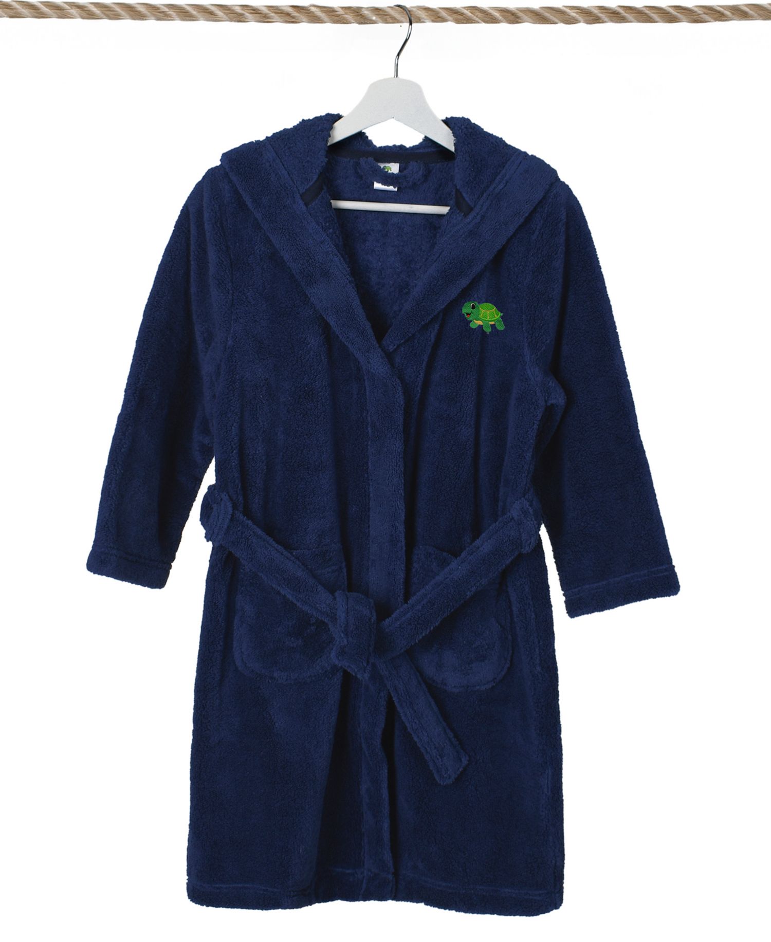 Kids Turtle Super Plush Double Brushed Hooded Bathrobes
