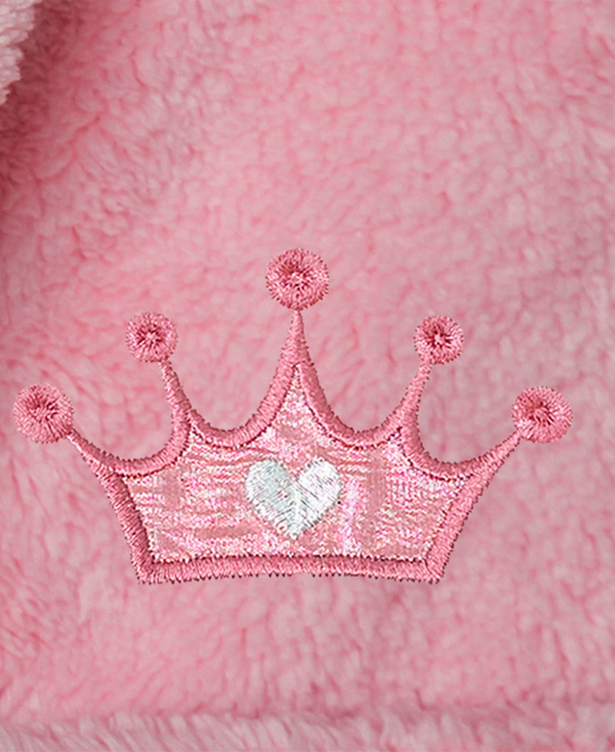 Linum Home Kids Crown Super Plush Double Brushed Hooded Bathrobe In Pink,pink