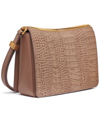 Jericho Croco Wave Flap Shoulder with Sculpted Hardware 