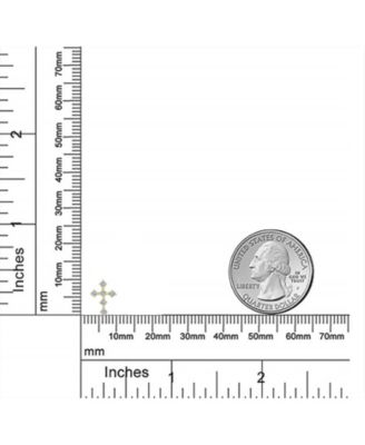 Tiny Minimalist14K Gold Helix Cartilage Ear Lobe Piercing Daith Religious Christian Catholic Cubic Zirconia Cross 1 Piece Stud Earring For Women Screw back