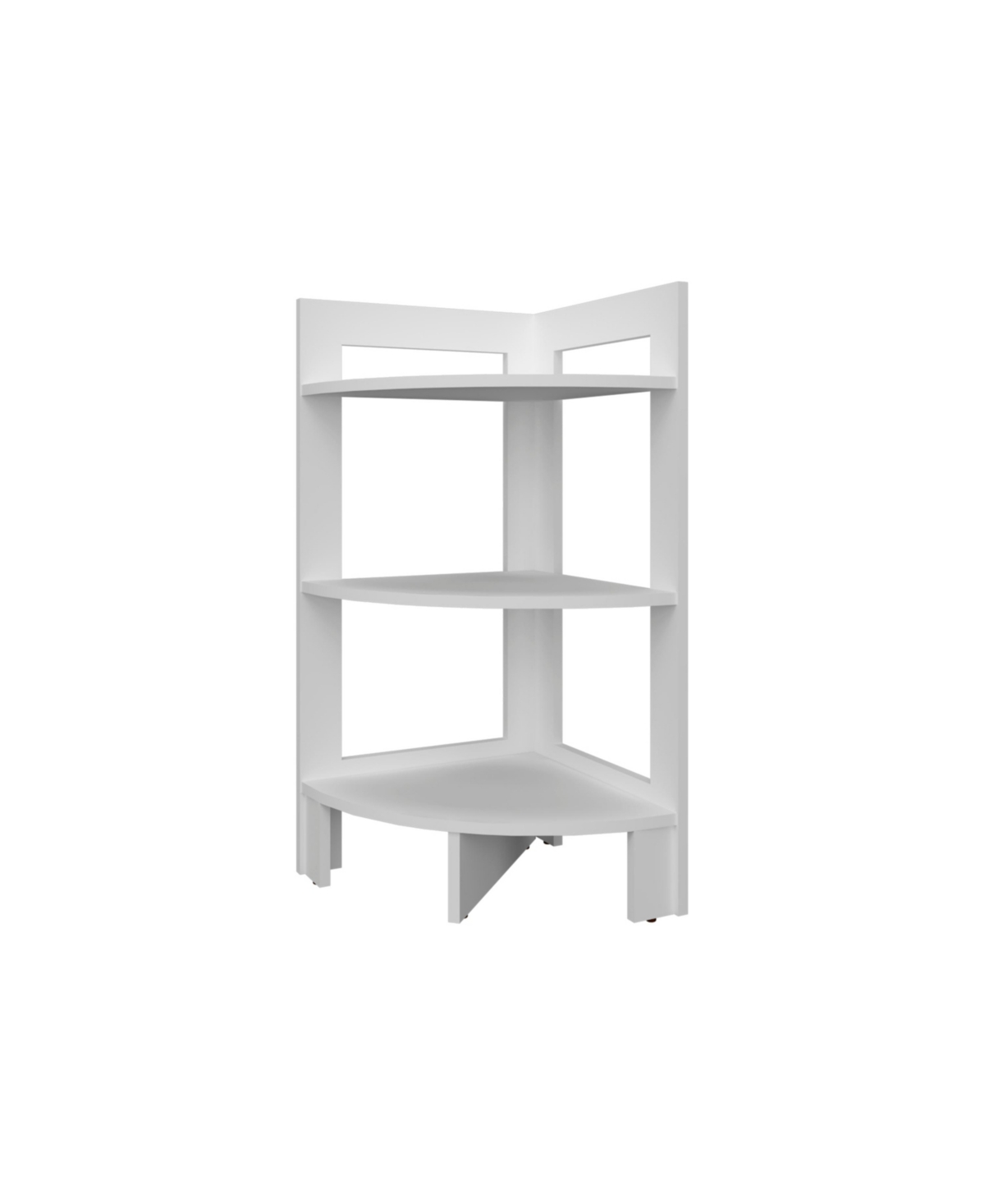 Fm Furniture Gisela Corner Shelf With Three Shelves- White
