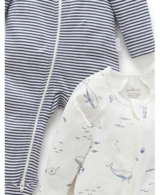 Baby Boys 2 Pack Zip Coverall