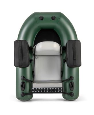 Inflatable Fishing Float Tube with Fish Ruler Angling Base 2 Storage Pockets Pump