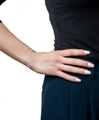 Diamond Heart Chain Paperclip Link Bracelet (1/6 ct. t.w.) in Sterling Silver, Created for Macy's