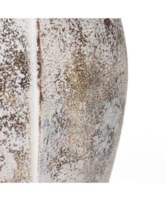 Modern Marble White 12.2-Inch Tall Stoneware Table Vase