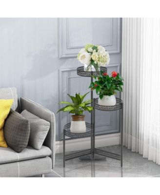 Metal Multi-tier Planter Flowers Pots Holder Garden Patio Decor Plants Rack Stand