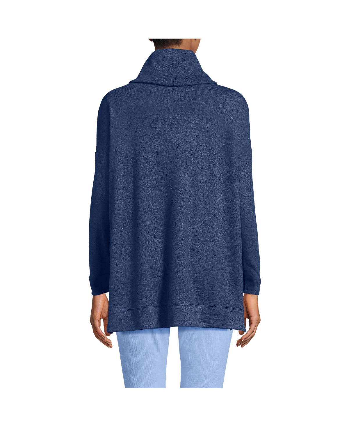 Lands' End Women's Long Sleeve Cozy Knit Cowl Neck Tunic