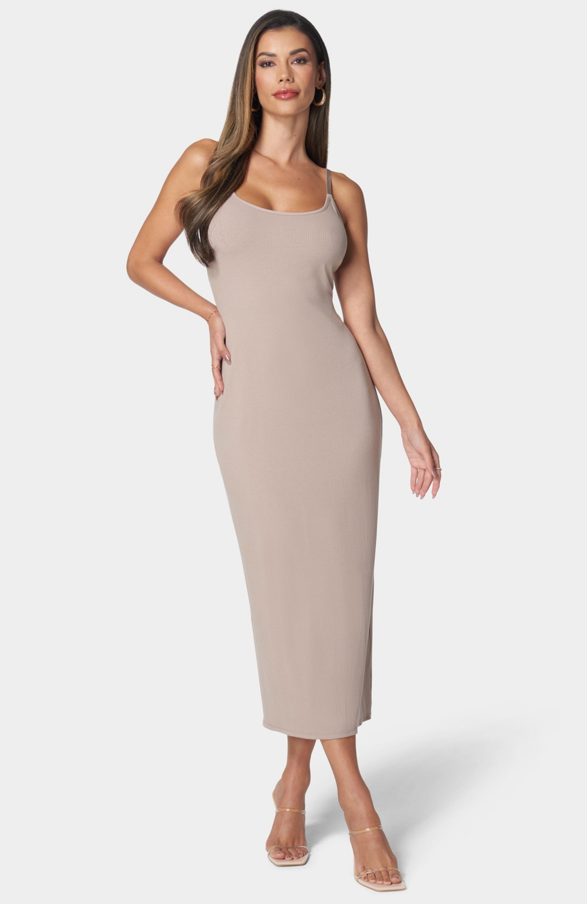 Women's Rib Tank Maxi Dress - Charcoal