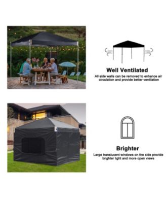 12x12 FT Pop-Up Canopy Tent with Roller Bag and Curtain - Portable Instant Shade, Sturdy Iron Frame, Water Resistance 210D Oxford Fabric, UV Protection, Ideal for Camping, Parties, and Outdoor Events