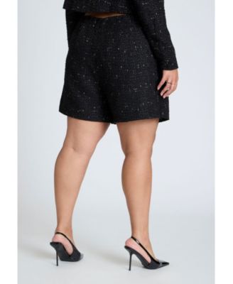 Women's Plus Size Tweed Skort With Buttons