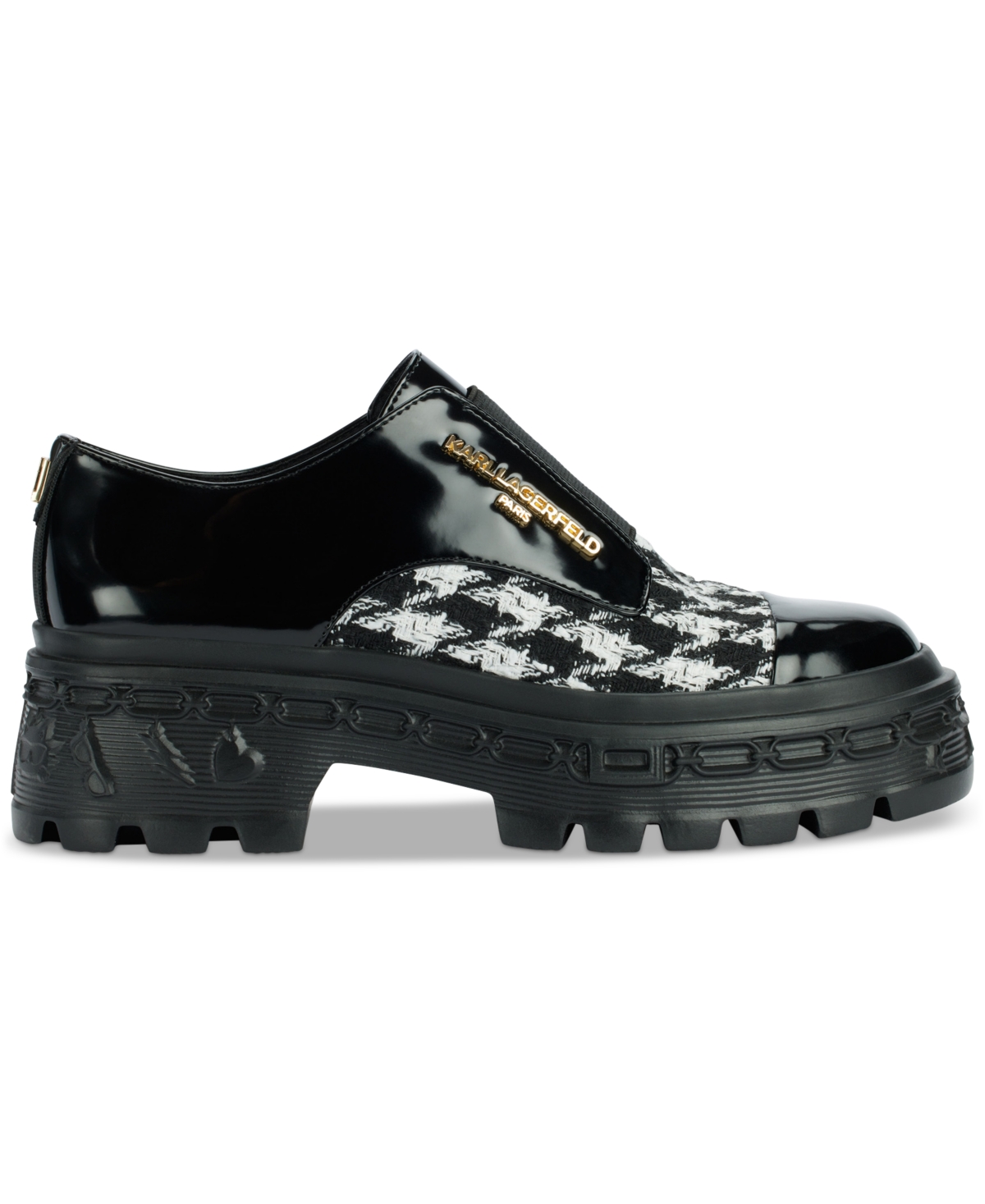 Karl Lagerfeld Paris Lakely Lug Sole Loafer In Black,white