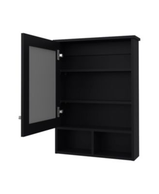 Goodyear Medicine Cabinet in Melamine With a Towel Bar, Black