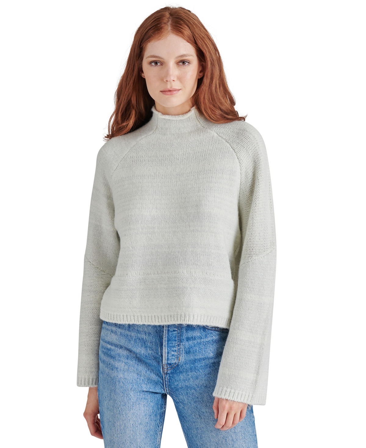 Steve Madden Women's Indie Metallic Mock-Neck Sweater