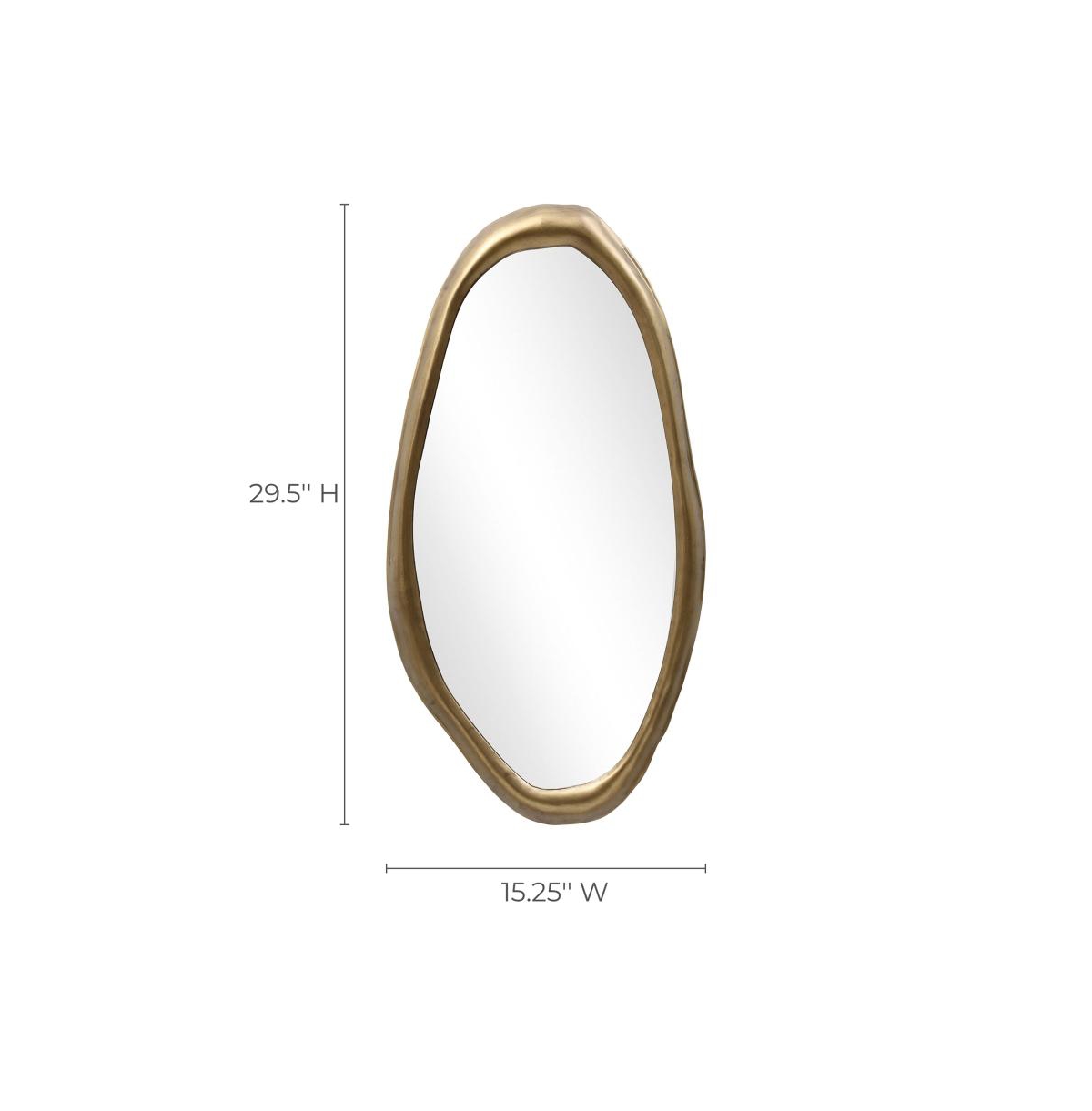 Luxenhome 29.5-inch Oval Gold Iron Metal Frame Accent Wall Mirror In Gold