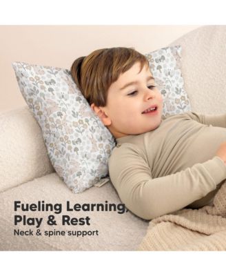 Cuddly Toddler Pillow with Pillowcase, 13X18 Kids Pillow for Sleeping, Small Travel Pillows, Nursery Pillow