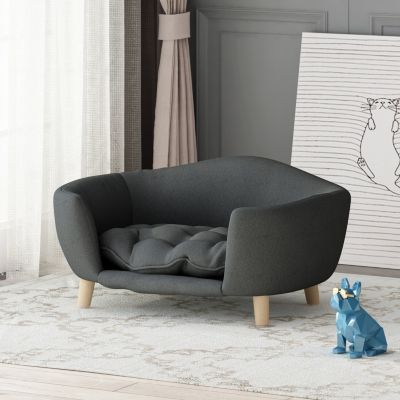 Streamdale Mid-Century Modern Dog Bed with Tufted Cushion
