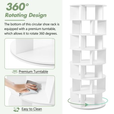 7-Tier Rotating Shoe Tower 360 Carousel Organizer