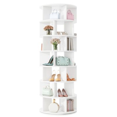 7-Tier Rotating Shoe Tower 360 Carousel Organizer
